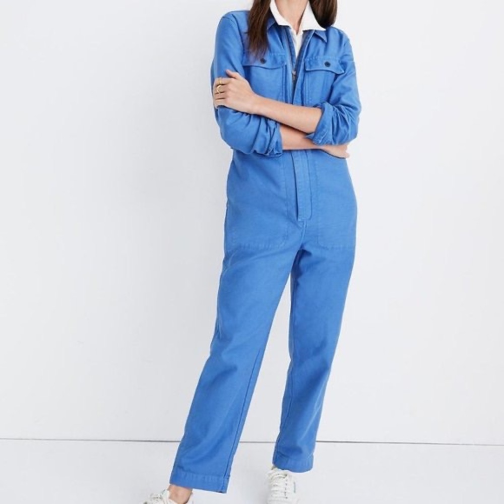 Madewell Garment-Dyed Zip-Front Coverall Jumpsuit